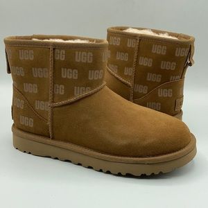 UGG Classic Mini Chestnut Print Suede Boots